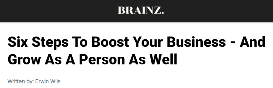 Brainz Magazine - six steps to grow your business