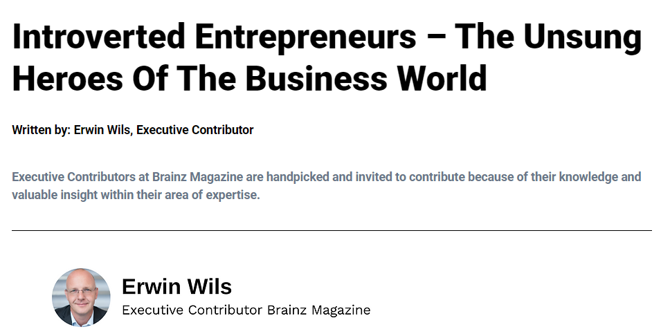 Article introverted entrepreneurs - Brainz Magazine